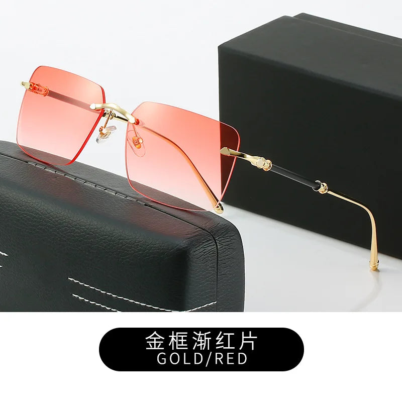 Men's Sunglasses Maybach Metal Craft Leg Rimless Sunglasses Male European and American Fashion Street Shooting Sunglasses for Wo