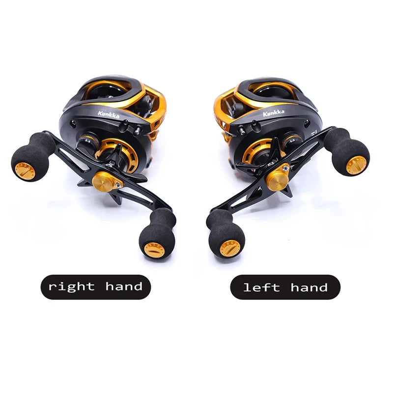 Lawaia Magnetic and Centrifugal Dual Brake Fishing Reel 17+1BB Baitcasting Reel 8KG Drag Carbon Baitcasting Reel