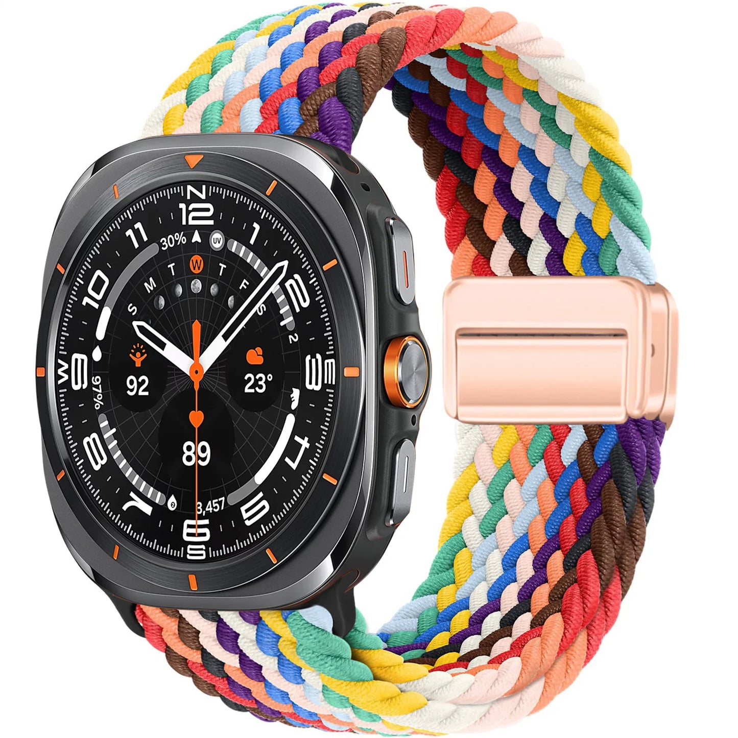 Braided Loop For Samsung Galaxy Watch 7 Ultra Strap 47mm Accessories Magnetic Nylon Bracelet Correa Galaxy Watch Ultra Band 47mm