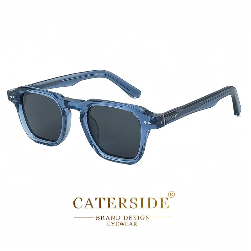 CATERSIDE Square Polarized Sunglasses Men Retro Large Acetate Frame Women Sun Glasses Punk Outdoor Driving Travel Eyewear UV400