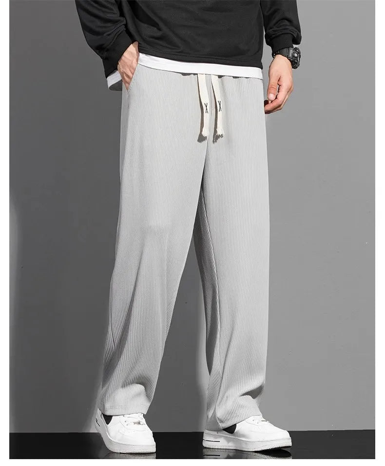 Spring and autumn fashion pants men's loose straight leg casual pants trend sweatpants High street large size wide leg pants