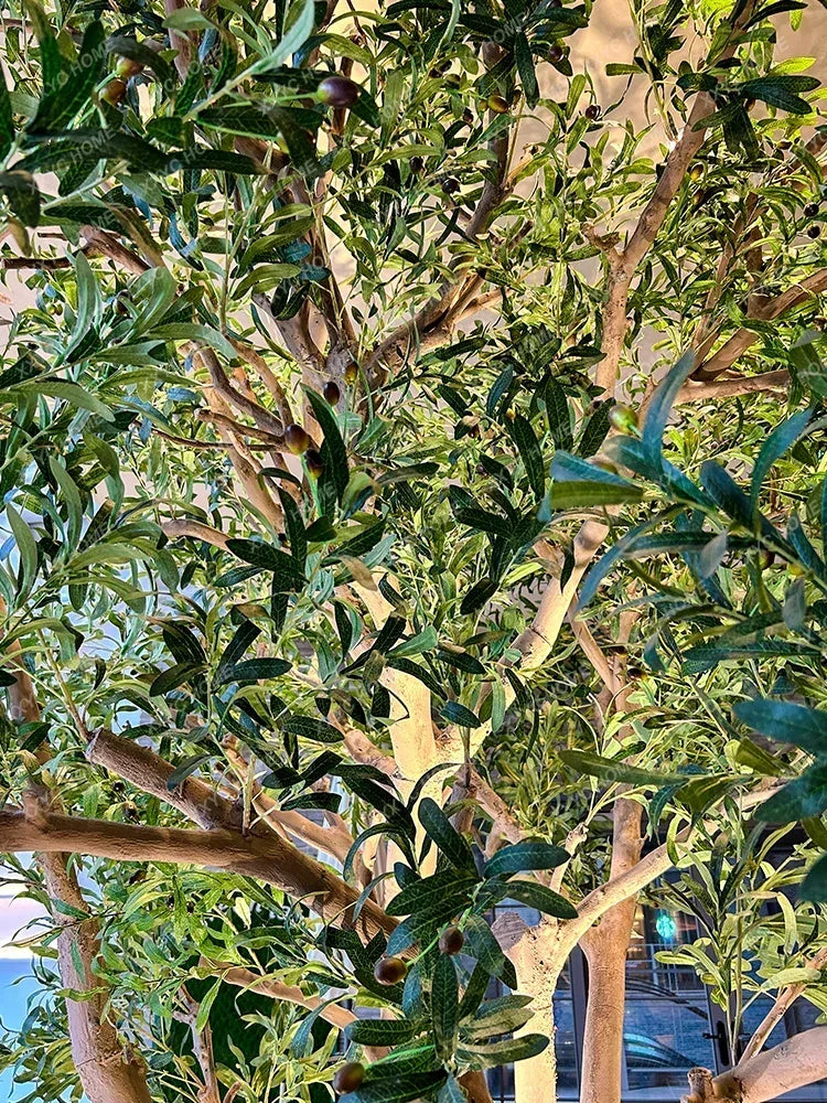 Simulation Olive Tree Large on-the-Ground Green Plant Indoor and Outdoor Landscape Bionic Fake Trees Decoration