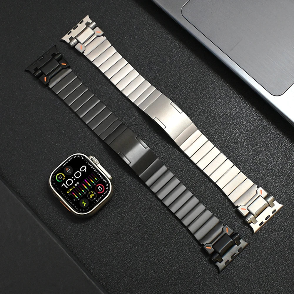 Titanium Band For Apple Watch Ultra 2 1 49mm Series 9 8 7 45mm 44mm 42mm Strap For iWatch 6 5 4 SE Luxury Metal Bracelet Correa