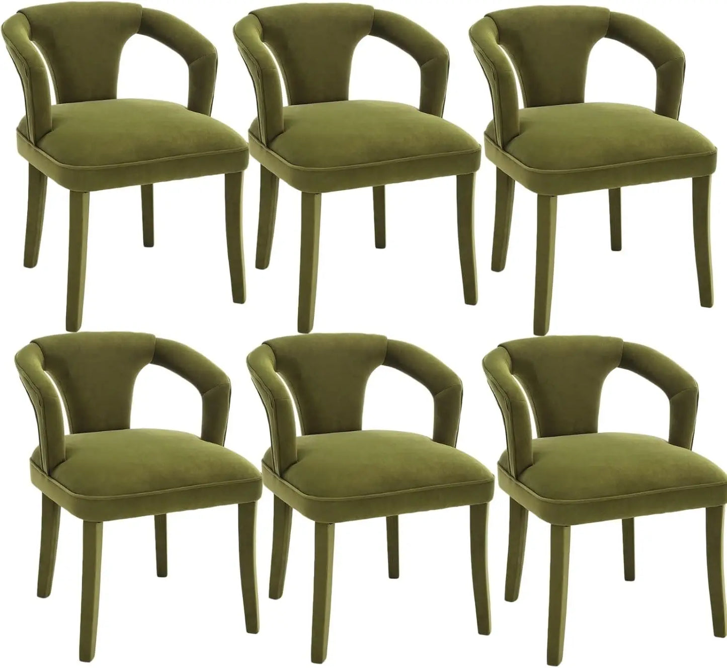 Green Dining Chairs Set of 2, Modern Velvet Chairs, Fully Upholstered Side Chairs for Kitchen/Dining Room/Living Room