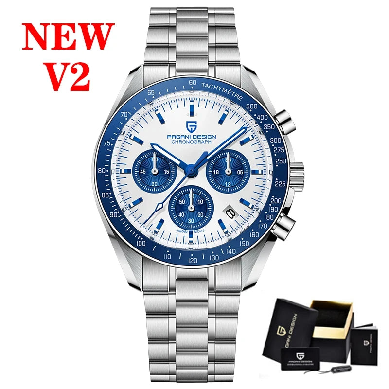 PAGANI DESIGN Moon Mens Watches 2023 Top Brand Luxury Quartz Watch For Men Chronograph Luminous Sapphire Mirror Waterproof Clock