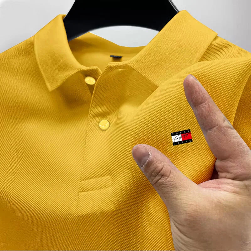 Men's New T-shirt Classic Short sleeved Polo Shirt Summer Top Casual T-shirt Button Collar Super Large S-4XL Casual Polo Shirt