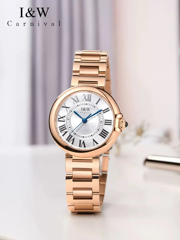 Carnival Famous Luxury Brand High Quality Stainless Steel Silver Women Quartz Watch Fashion Sport Women Watches Relogio Feminino