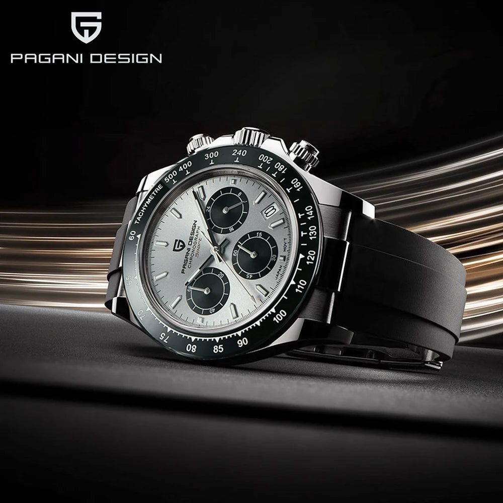 PAGANI DESIGN Quartz Watch Men 2023 New Top Brand Automatic Date Men's Wristwatch Silica gel Waterproof Sport Chronograph Clock