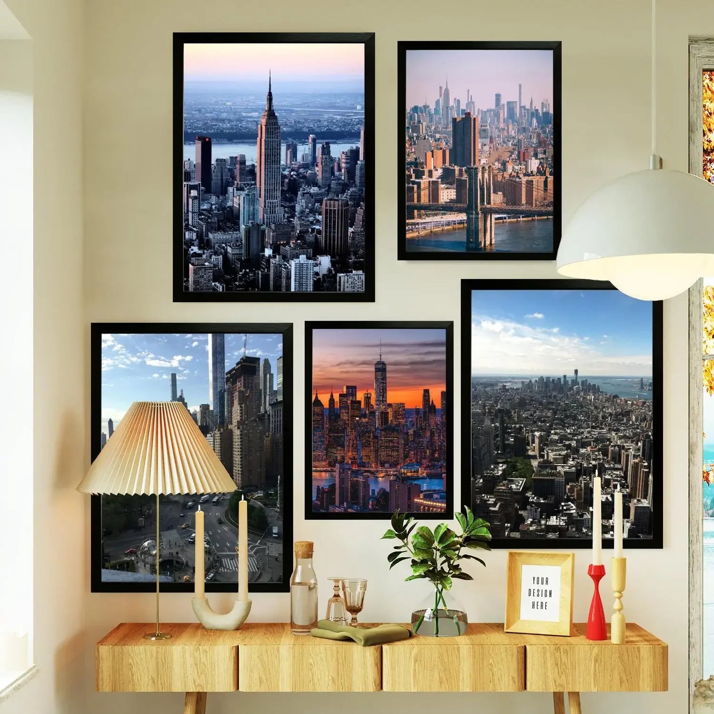 nyc skyline Poster Prints Wall Art Canvas Painting Poster For Modern Family Living Room Home Decor