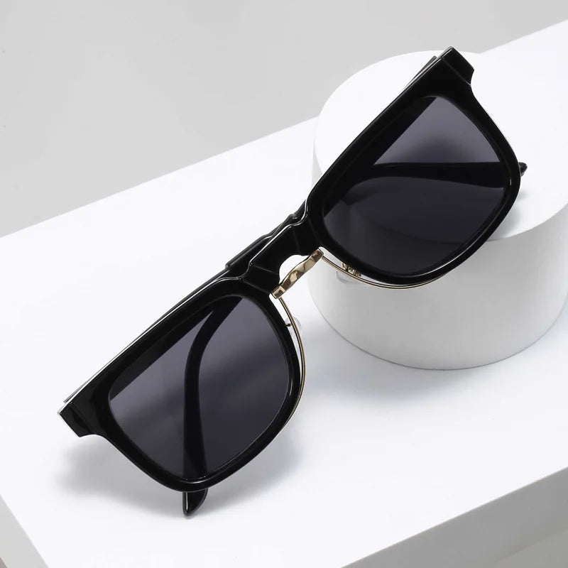 new Personalized niche retro metal rectangle sunglasses women men 2024 High quality trending product popular outdoor shades uv40