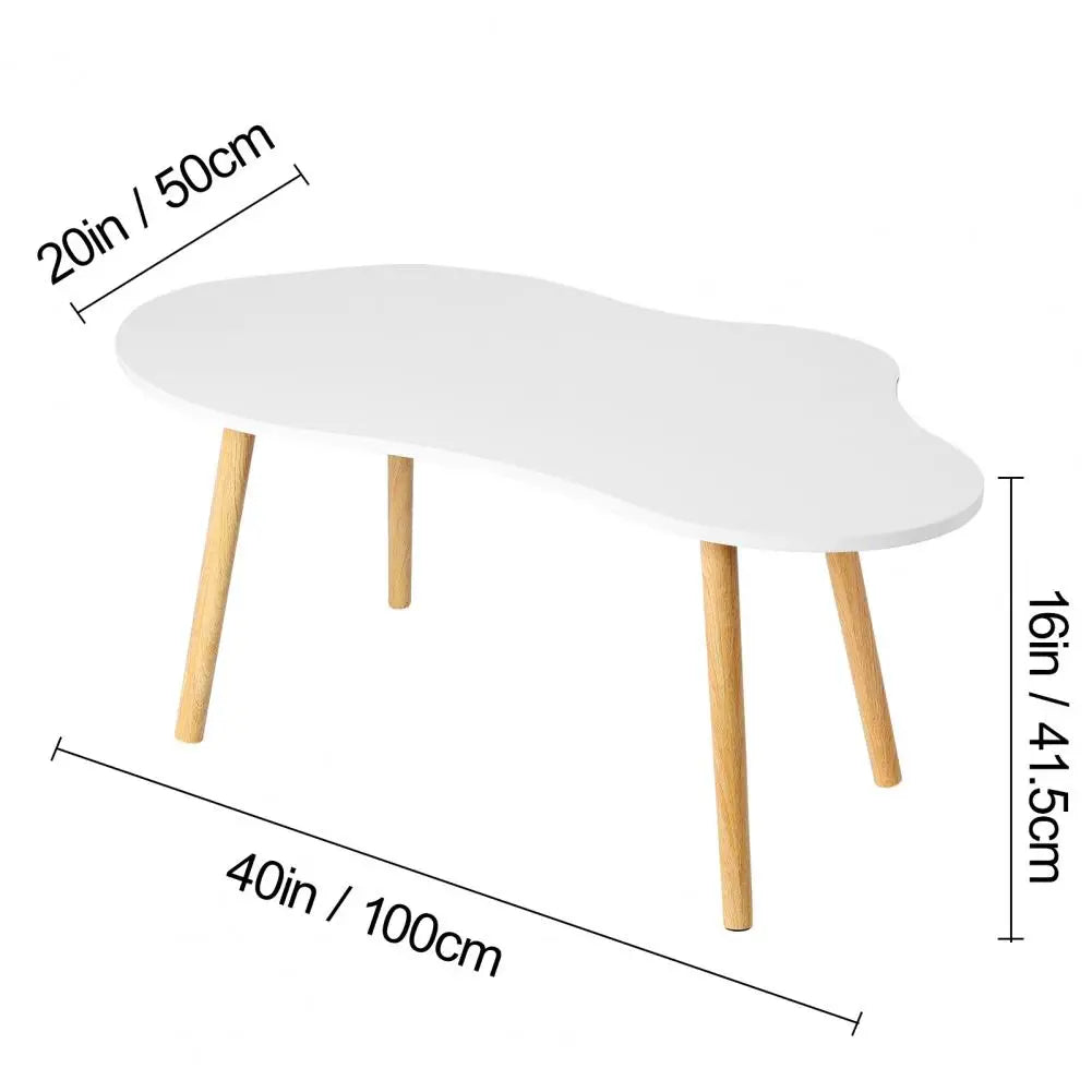 Small Coffee Table, Mid Century Modern Tea Table, Living Room Center Minimalist Display Coffee Table with Cloud Shape