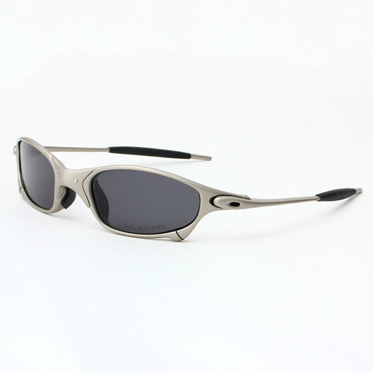 Polarized sunglasses for men and women, trendy silver frame, travel, cycling, and driving sunglasses