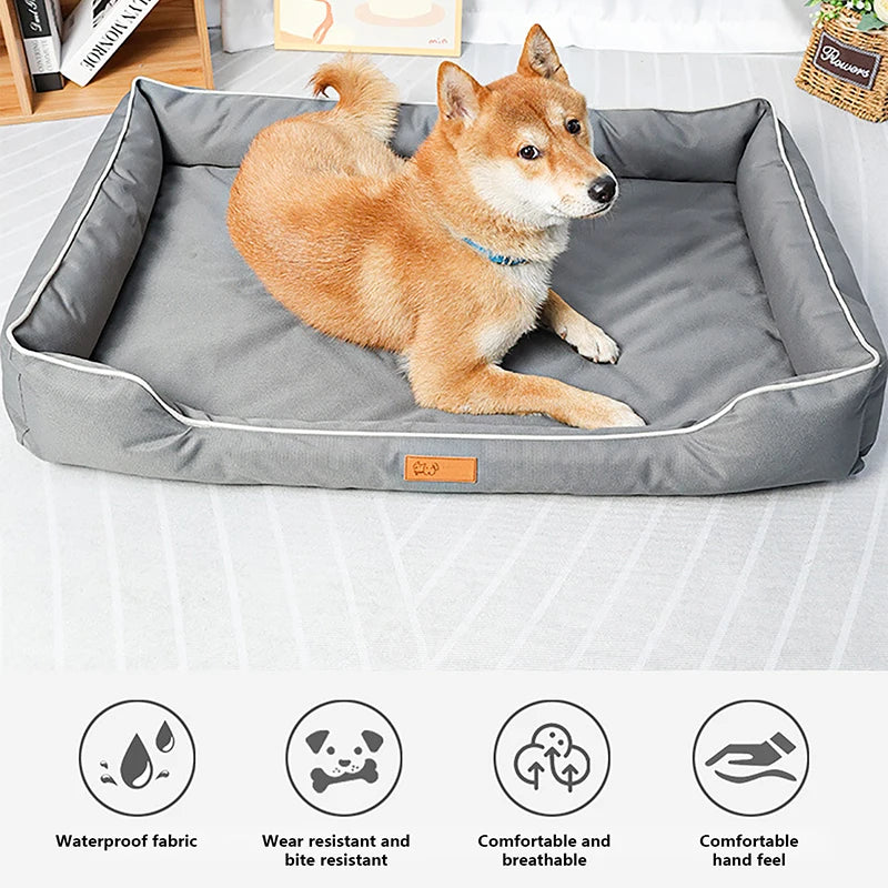 Removable Waterproof Dog Bed Thick 900D Oxford Cloth Bite-resistant Washable Dogs Mat Beds Breathable Sponge Pad Dog Accessories