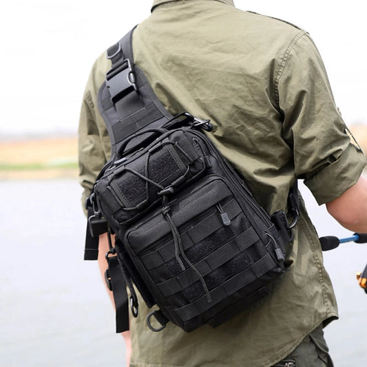 Outdoor Chest  Men Fishing Tackle  Multifunction Sling Single Shoulder Bags Camping Hiking Hunting Tactical Handbag