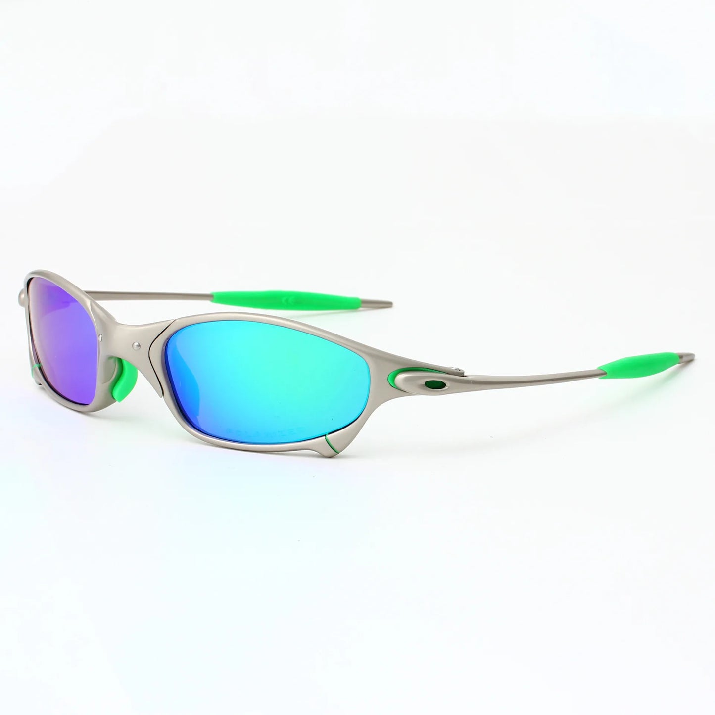 Polarized sunglasses for men and women, trendy silver frame, travel, cycling, and driving sunglasses