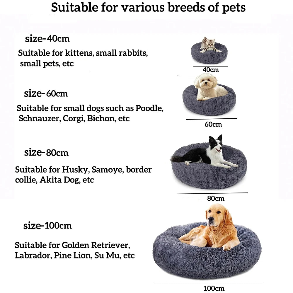 Removable Dog Bed Long Plush Cat Dog Beds for Small Large Dogs Cushion Sofa Winter Warm Pet Kennel Fluffy Sleeping Dogs Beds Mat