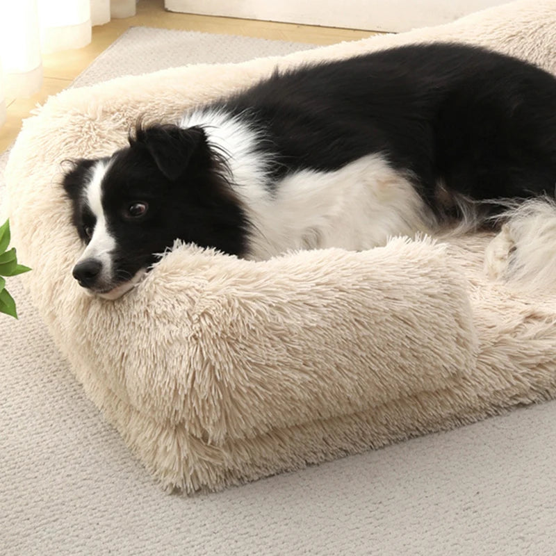 Large Dog Bed Plush Ring Cat Puppy Winter House Sleeping Mats On The Floor Sofa Cat Bed Dog Kennel Mattress Pad Pet Supplies