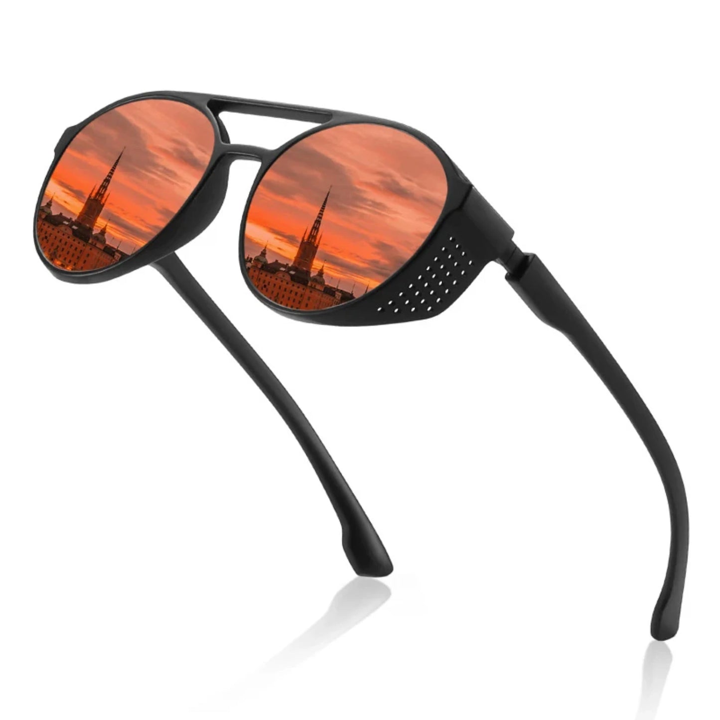 High-Quality and Stylish Polarized Round Sunglasses for Men and Women - Perfect Eyewear for Motorcycle Riding, Fishing, Running,