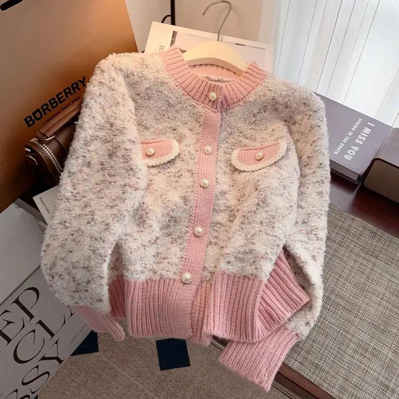 French Style Sweater Jacket for Women New Autumn and Winter Thick and High-end Super Beautiful Knitted Cardigan Top