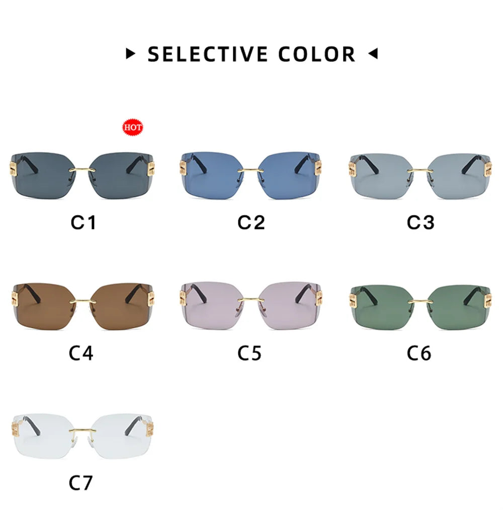 Retro American Curved Lenses Women'S Sunglasses Personalized Letter Decoration Glasses Outdoor Popular Eyepieces Shades Eyewear