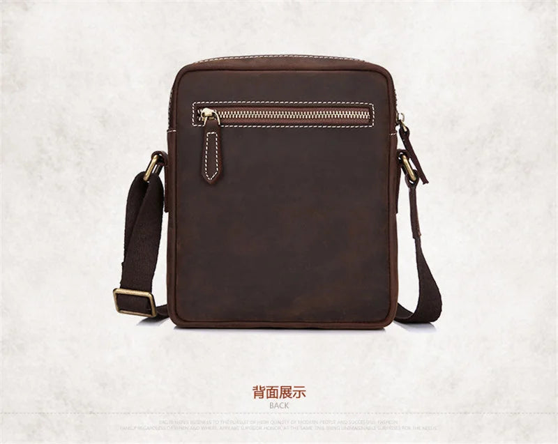 Leather Casual Genuine Shoulder Bag Men Crossbody Messenger Crazy Horse s Wholesale Free Shipping