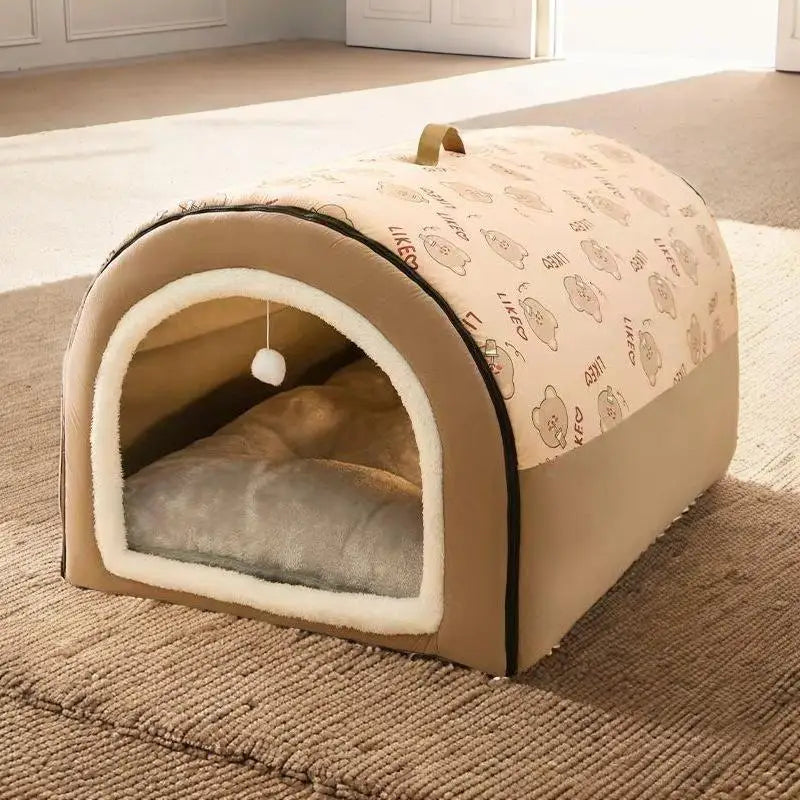 New Dog Kennel Warm Winter Dog House Mat Detachable Washable Dogs Bed Nest Deep Sleep Tent for Medium Large Dogs House Supplies