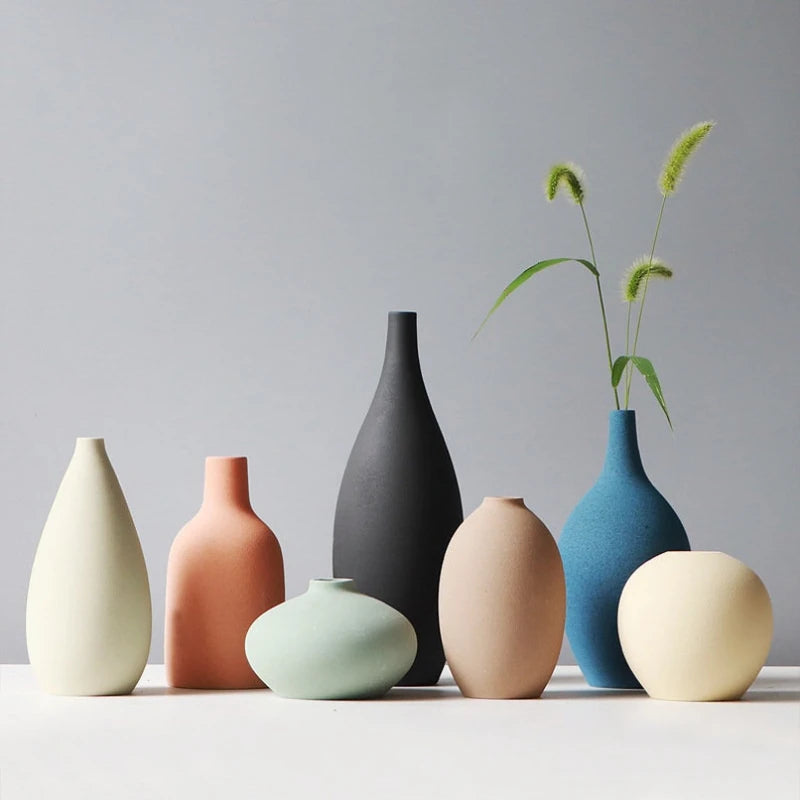 Matte Ceramic Vase | Morandi Modern Vase | Decorative Vase | Ceramic Pottery | Minimal Vase | Table Decoration