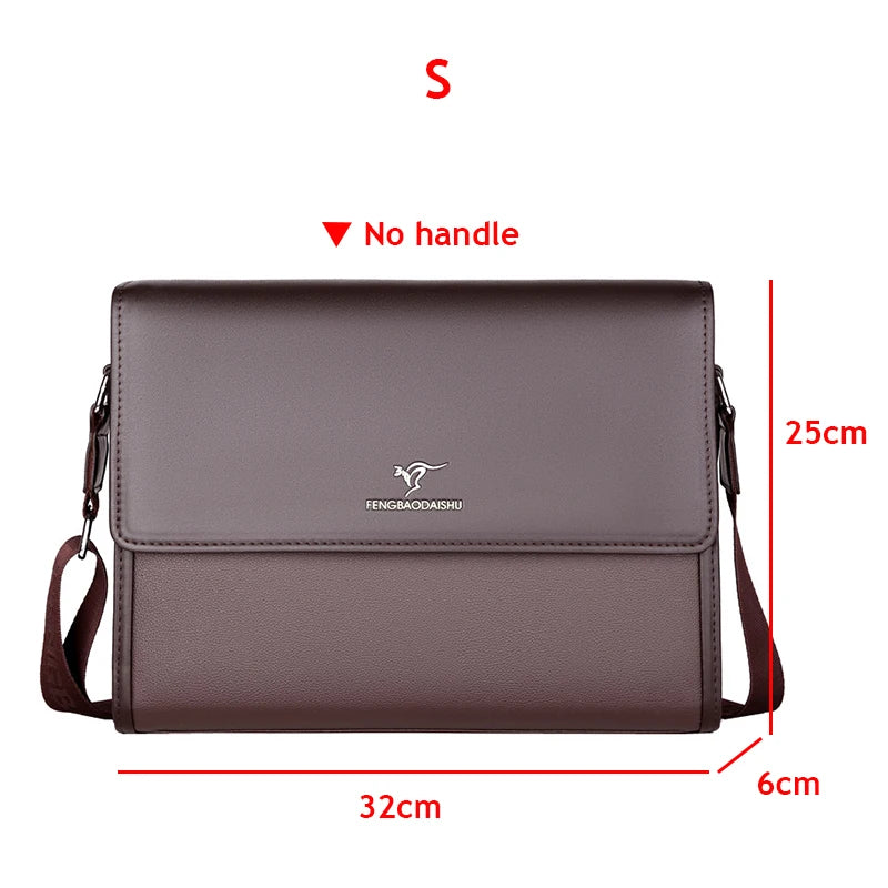 Leather Luxury Briefcases For Men Designer Work Business Tote Bolsas Black Handbag Shoulder Lawyer Square A4 Side Crossbody Bag