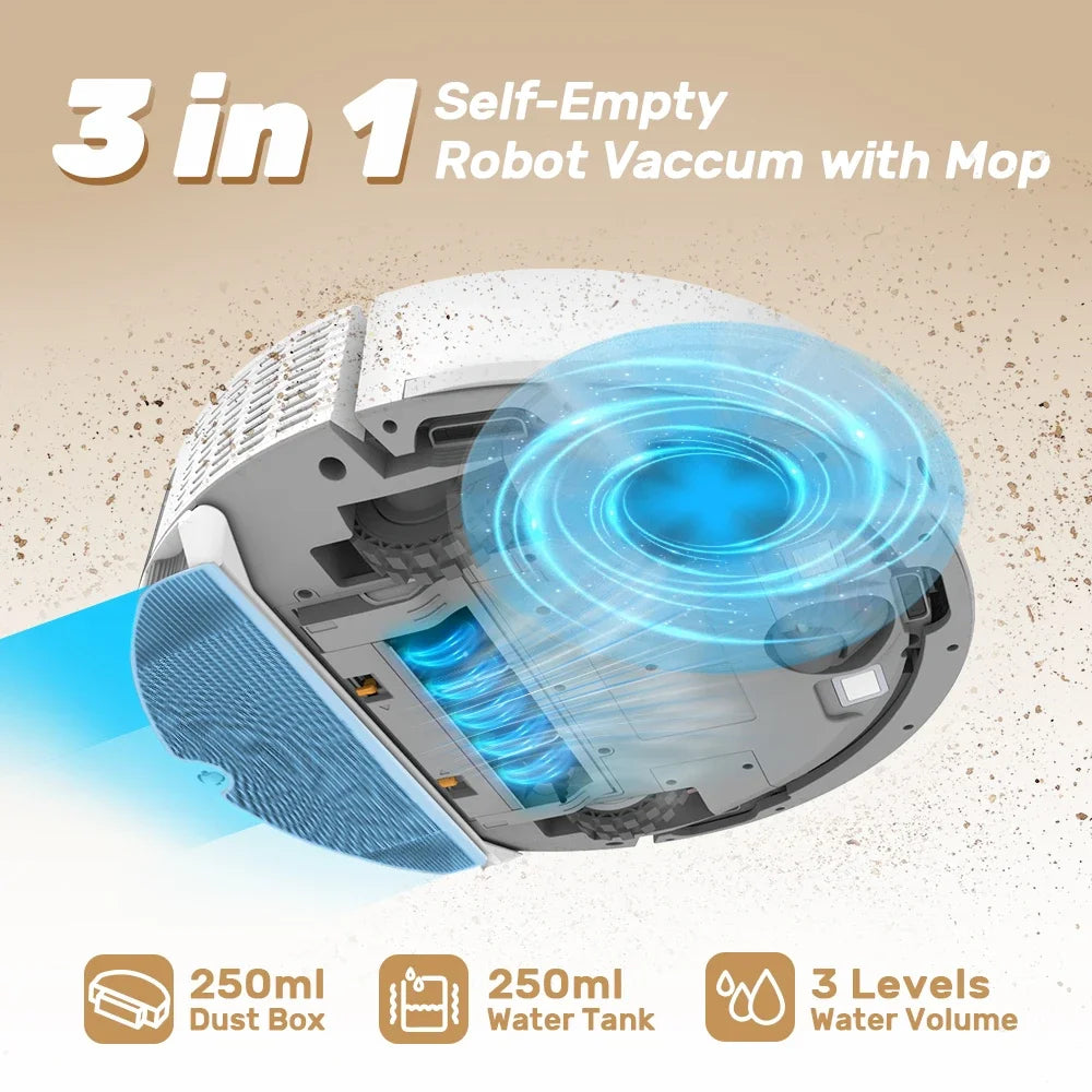 Mini Aspirateur 3 En 1 Multifonction Rechargeable Easy Home Lidar Robot Vacuum Mop Cleaner With Self-emptying Dustbin