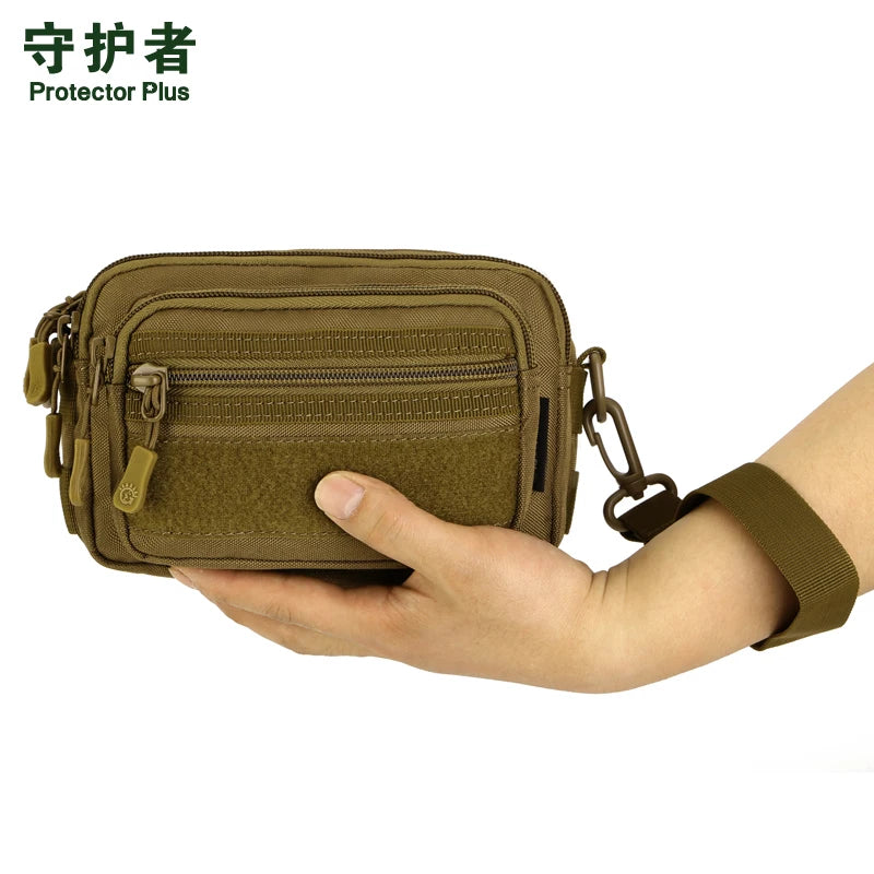 Molle Shoulder/Messenger Crossbody Bag Men 1000D Nylon Travel Fanny Assault Male Waist Pack Belt Clutch Cell Phone Bag