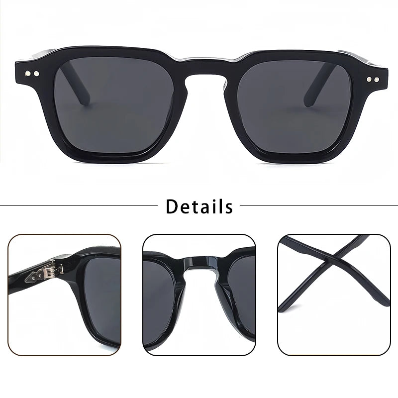 CATERSIDE Square Polarized Sunglasses Men Retro Large Acetate Frame Women Sun Glasses Punk Outdoor Driving Travel Eyewear UV400