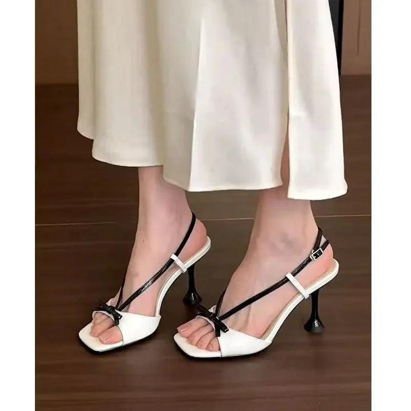 2024  Fashion Fine Heel High  Sandals Women's Summer New Fairy Style Thin  s Shoes