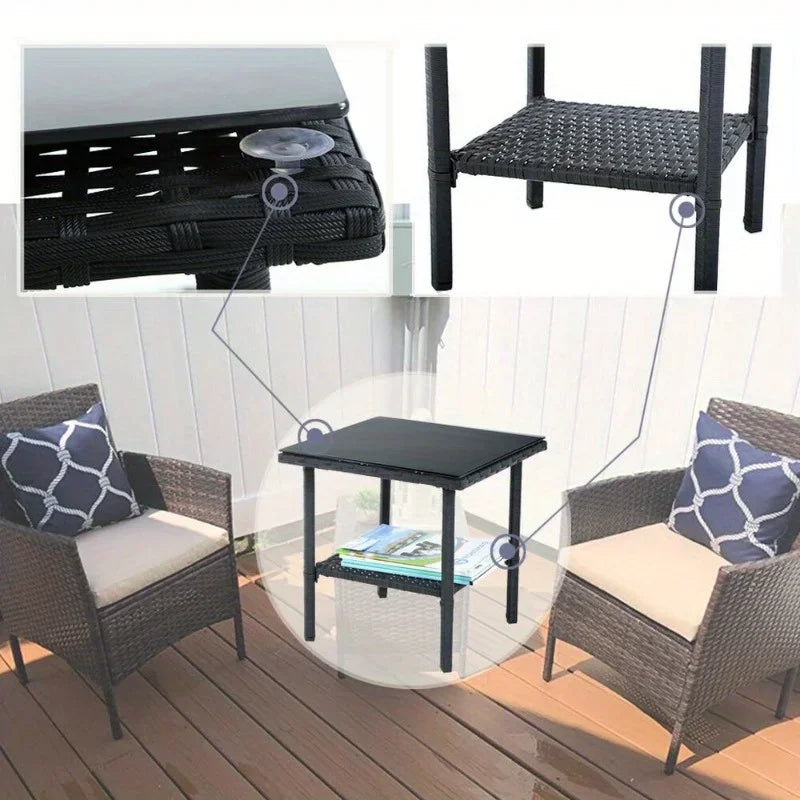 Patio Furniture Sets 3 Pieces Outdoor Bistro Set Rattan Chairs Wicker Set