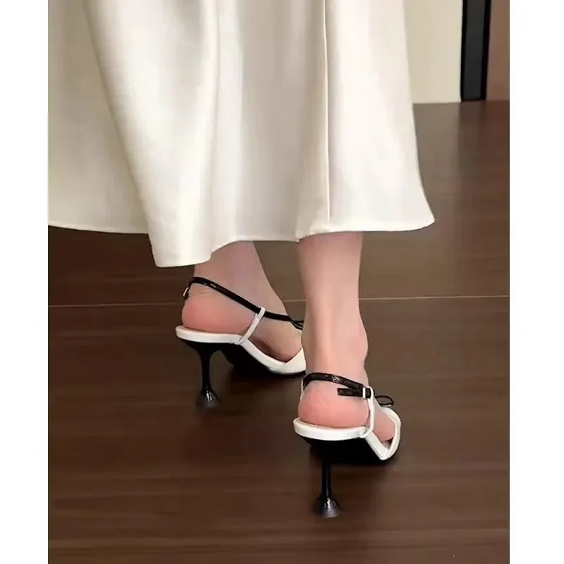 2024  Fashion Fine Heel High  Sandals Women's Summer New Fairy Style Thin  s Shoes