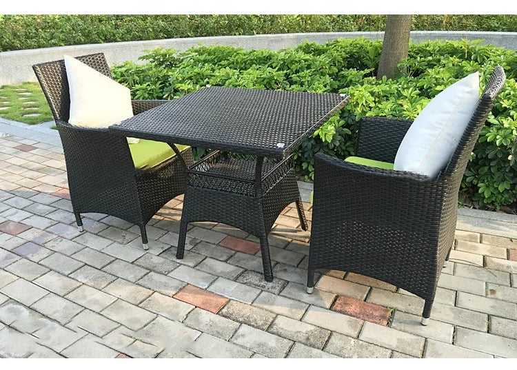 Outdoor rattan table and chair combination leisure balcony courtyard milk tea coffee garden furniture set