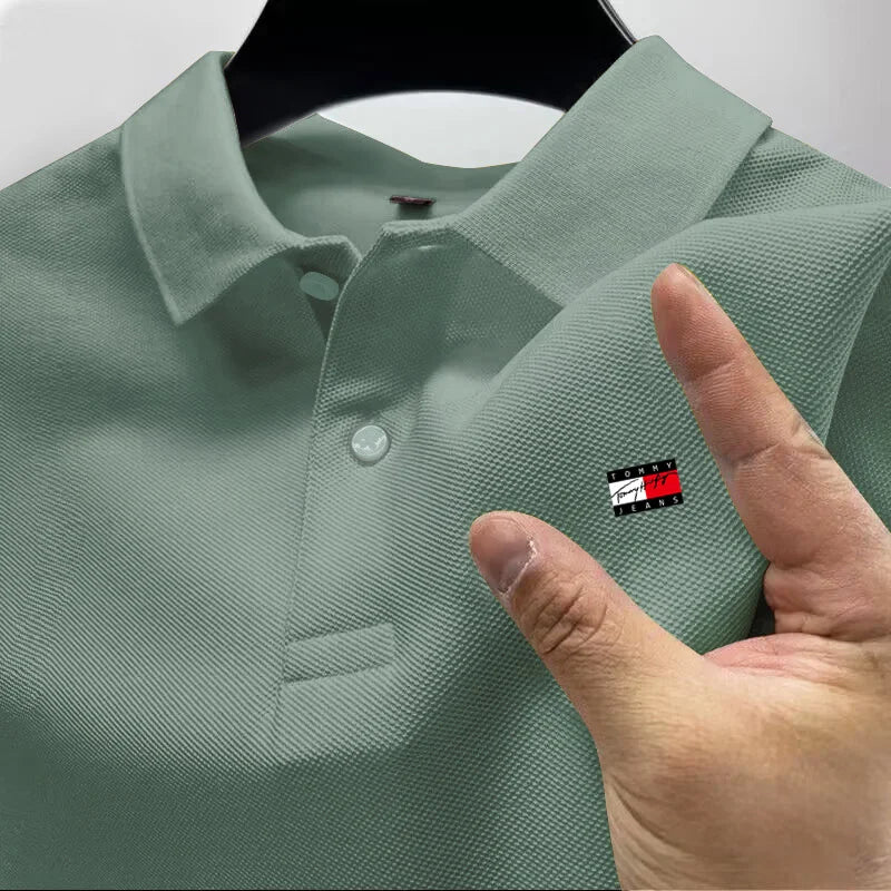 Men's New T-shirt Classic Short sleeved Polo Shirt Summer Top Casual T-shirt Button Collar Super Large S-4XL Casual Polo Shirt