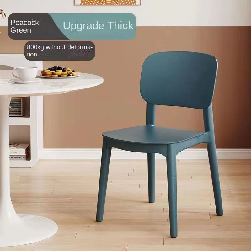 GUIG Home Thickened Plastic Chair Can Be Stacked Long Sitting Comfortable Dining Table Chair Designer Creative Backrest Stool