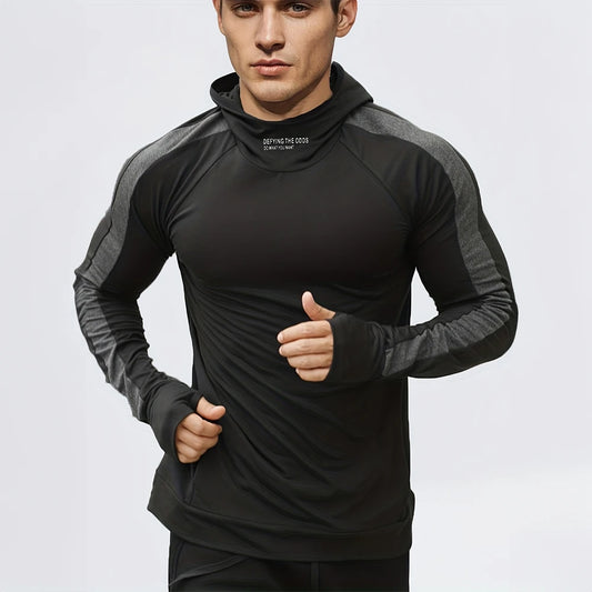 Autumn New Running Sports Fitness Clothing Tight Sports Jogging Compression Men's Hoodie Outdoor Leisure Pullover Men's Clothing