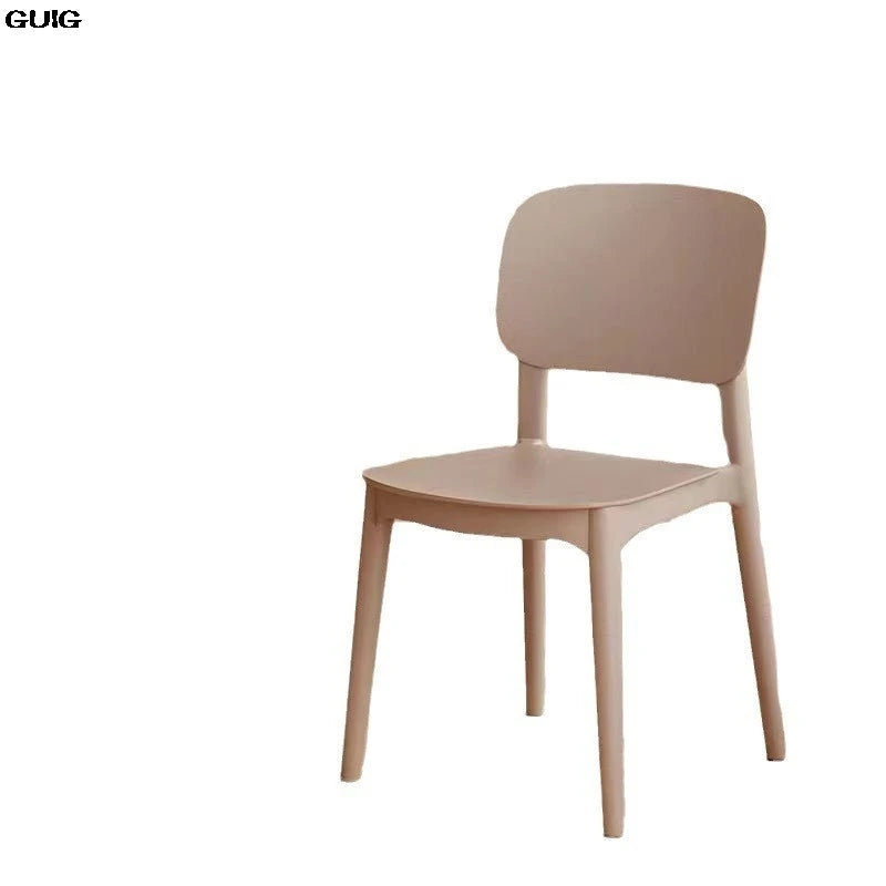 GUIG Home Thickened Plastic Chair Can Be Stacked Long Sitting Comfortable Dining Table Chair Designer Creative Backrest Stool