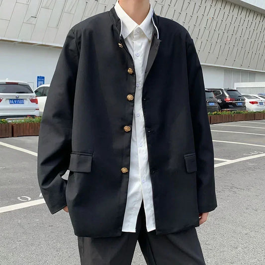 2024 Spring Men's Casual Jacket Small Suit Japanese Style DK Uniform Student Coat Gakuran Youth Fashion Clothing