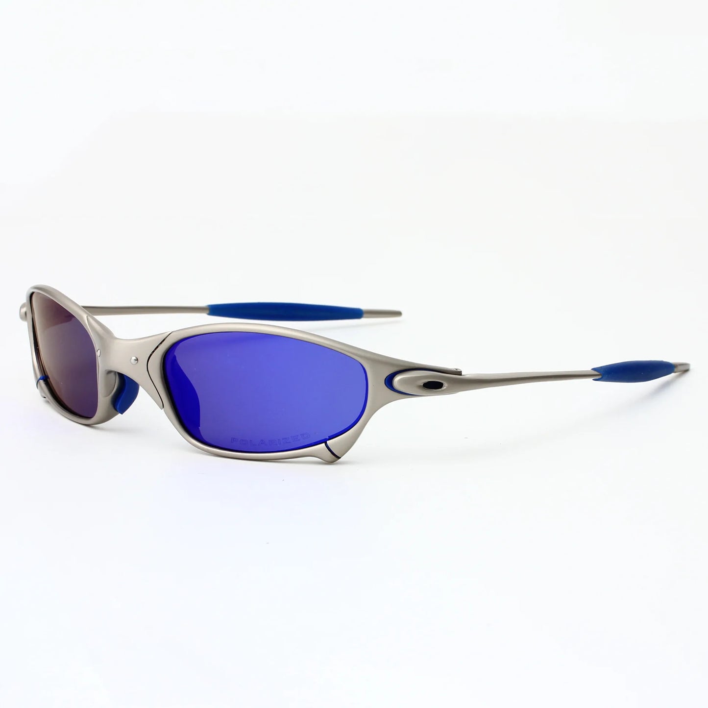 Polarized sunglasses for men and women, trendy silver frame, travel, cycling, and driving sunglasses