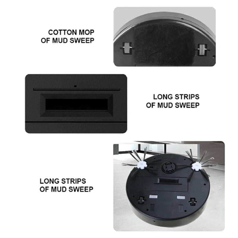 Mini Mute Robot Vacuum Cleaner 2.4'' 3-in-1 Wet/Dry Use for All Kind Flat Floor Drop Shipping