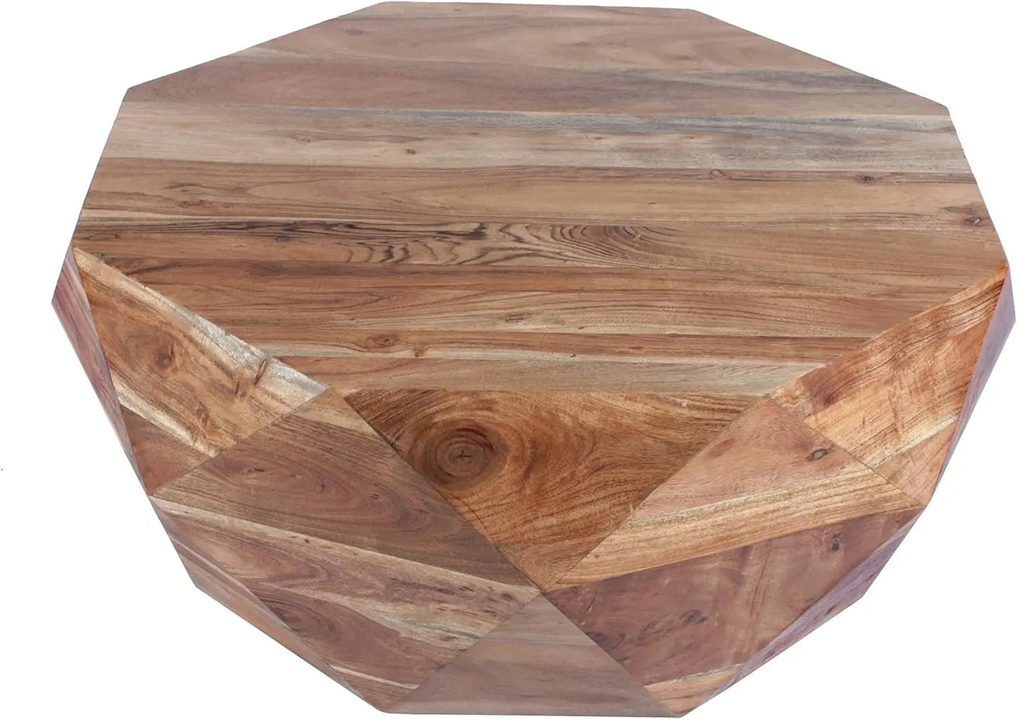 Port 33-Inch Diamond Shape Acacia Wood Coffee Table with Smooth Top, Natural Brown