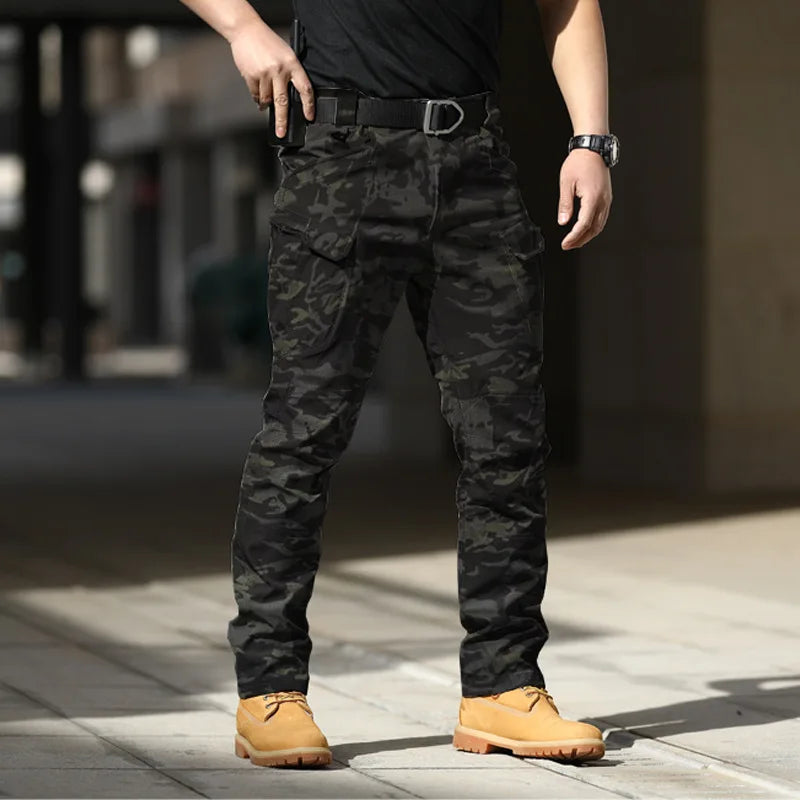 Quick Dry Outdoor Military Pants Multi Pockets Elastic Tactical Pant Waterproof Plus Size 6XL Casual Cargo Trousers Men Clothing