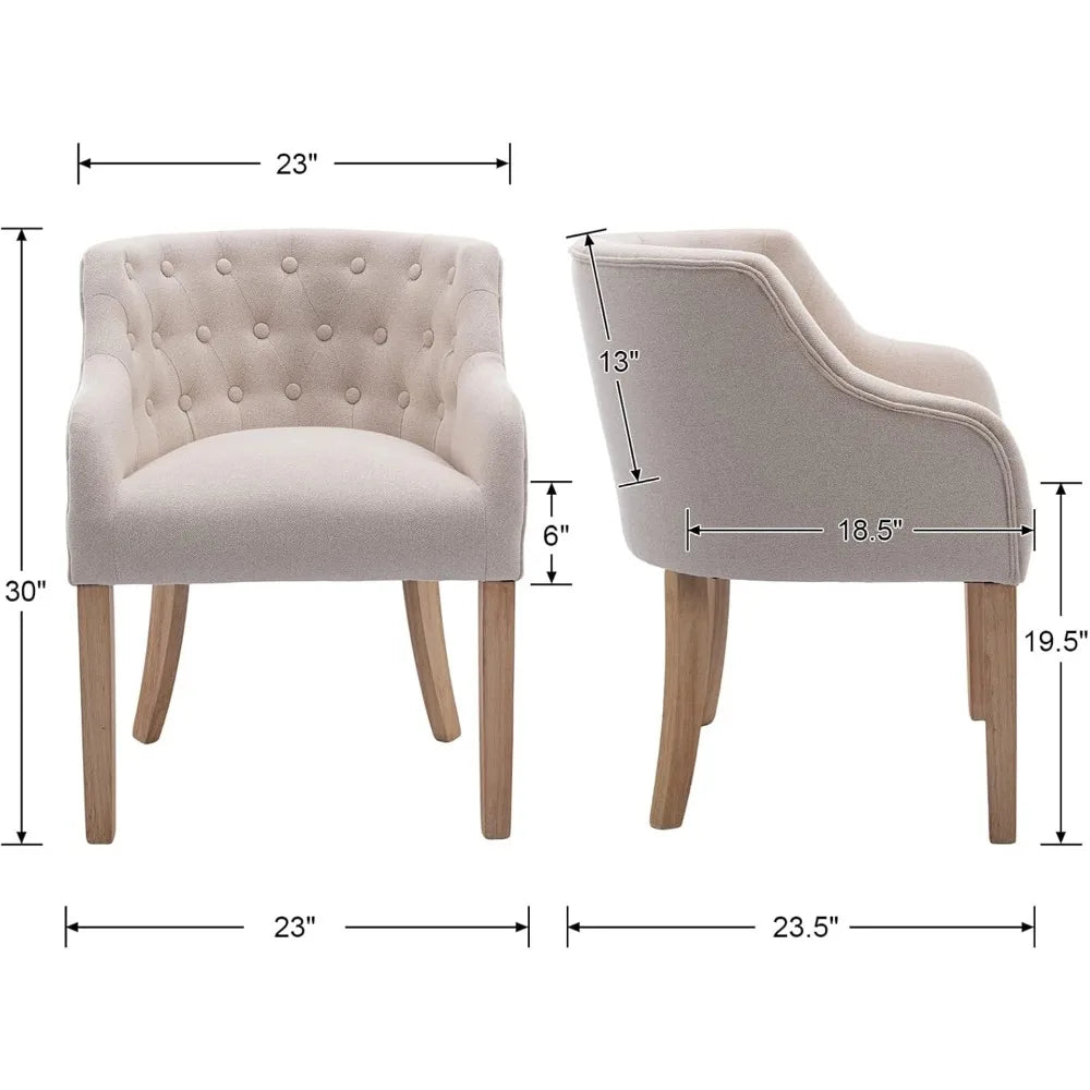 Dining Chairs Set of 4 Upholstered Dining Room Chairs with Button Tufted Back,  Kitchen Chairs for Living Room/Dinner, Cream