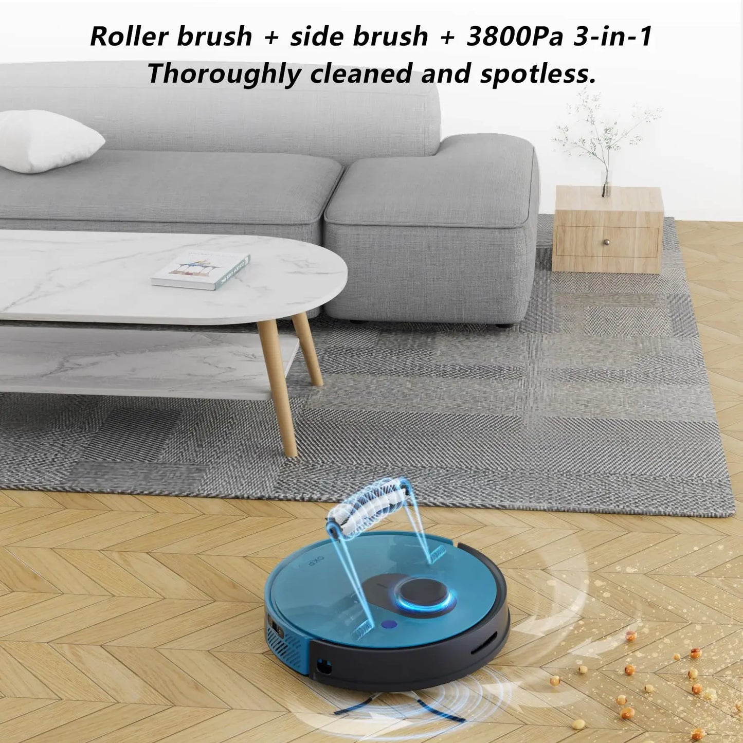 OKP L1 Robot Vacuum Cleaner LiDAR Navigation 3800Pa Suction,Self Charging Ideal for Hard Floors,Carpet and Pet Hair