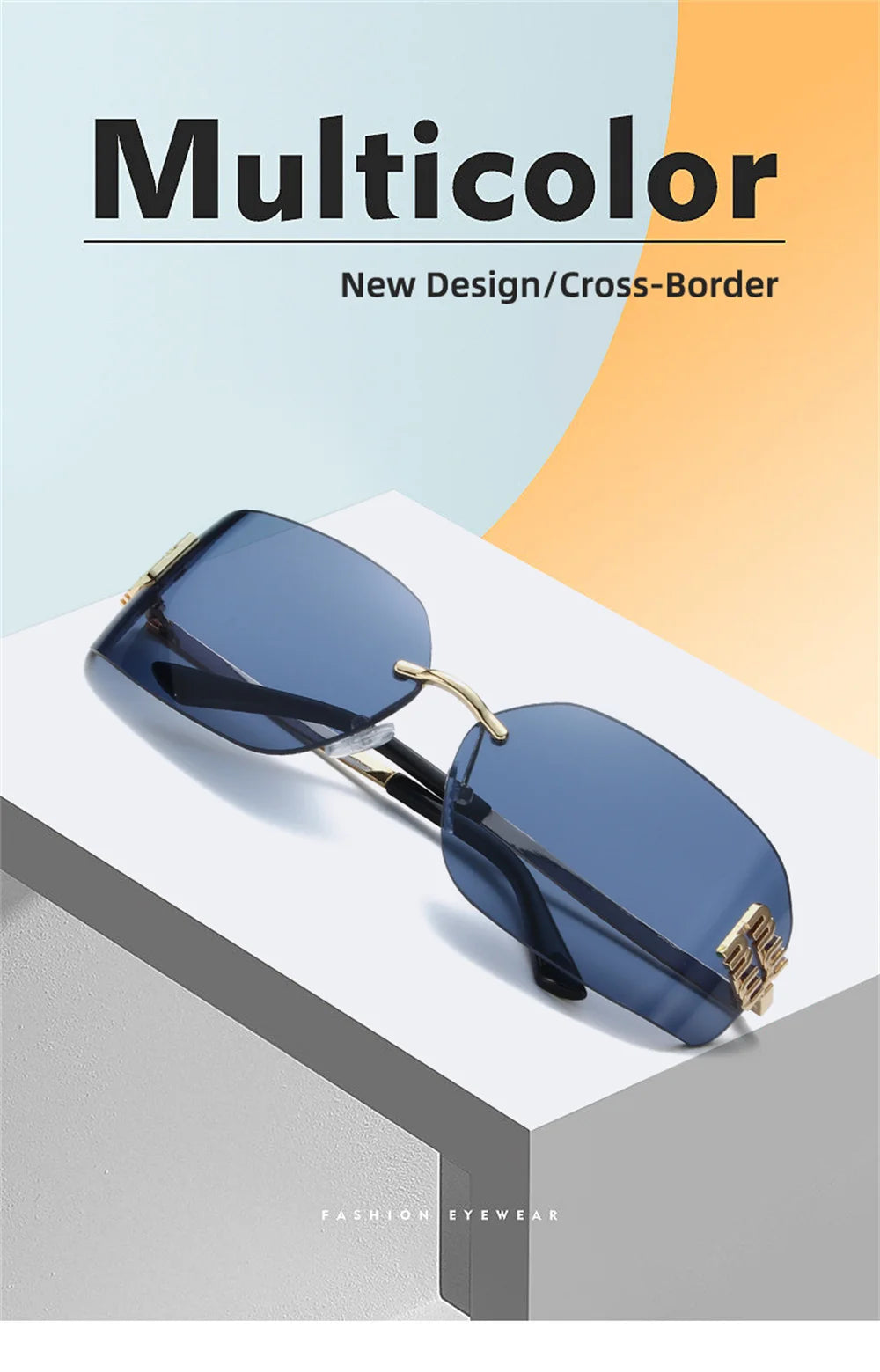 Retro American Curved Lenses Women'S Sunglasses Personalized Letter Decoration Glasses Outdoor Popular Eyepieces Shades Eyewear