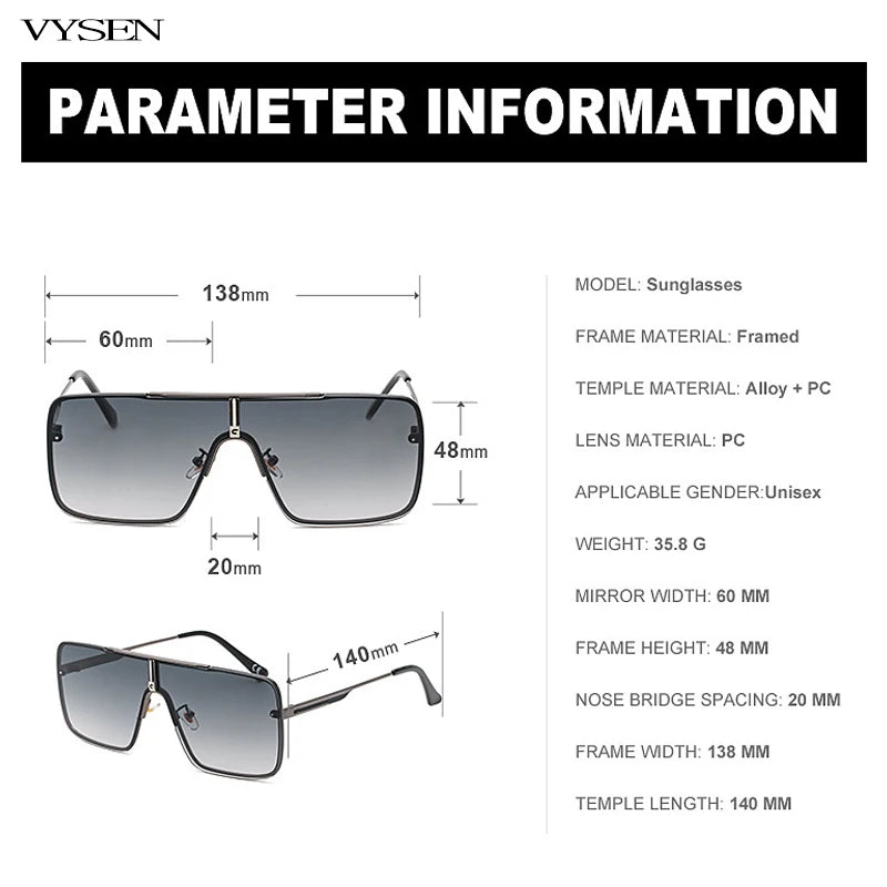 Fashion Oversized Square Sunglasses For Men Metal Frame Sun Glasses 2024 Luxury Brand Design Sunglass Male Retro Shades Eyewear