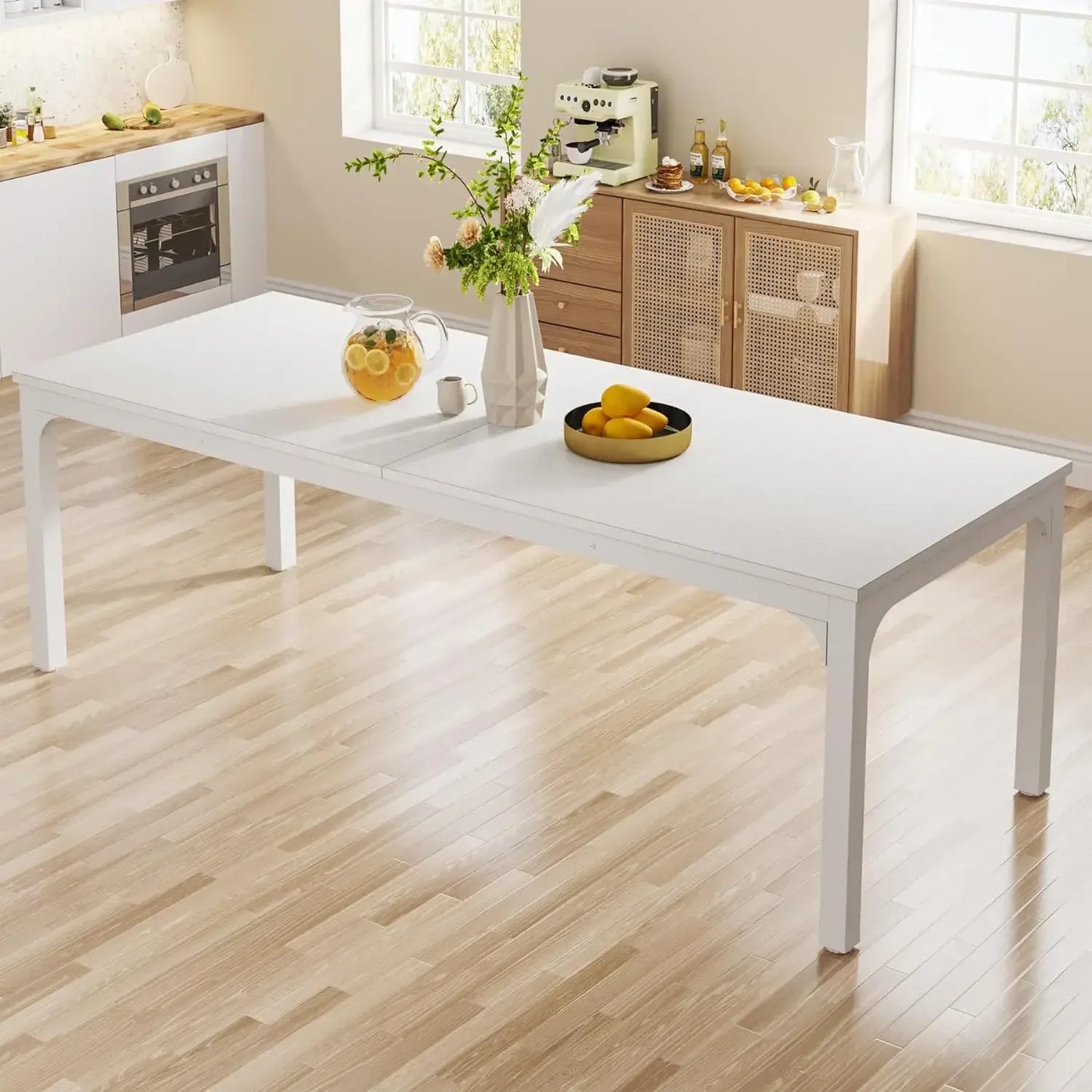 6-8 person dining table, 78 inch rectangular kitchen dining table for living and dining rooms (table only)