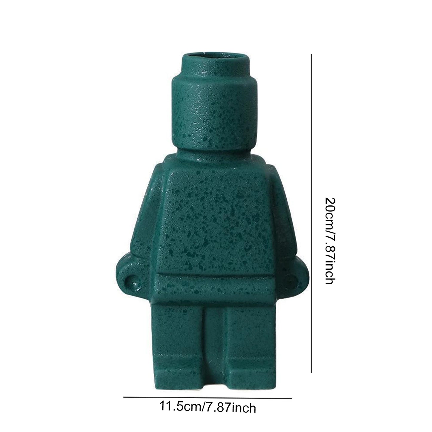 Minifigure Building Blocks Ceramic Robot Flower Vase Home Decoration Modern Home Interior Office Desk Decoration Pendants